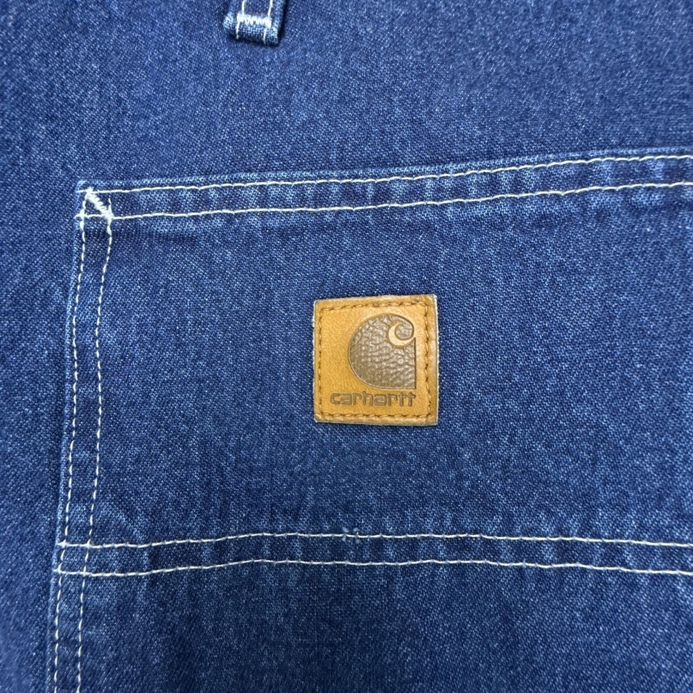 Carhartt B113 Darkstone DST Denim Loose Fit Tapered Leg Mens Jeans 42X30 NWT NOS - Picture 5 of 12